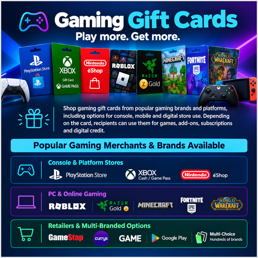 Gaming Giftcards From 1Kind.TV